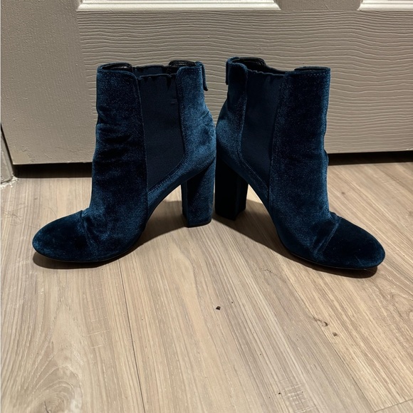 Sam Edelman Velvet Ankle Boots - Blue - Picture 2 of 4